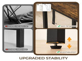 63" Console Table with US Standard Power Outlet, Melamine MDF Tabletop & Black Metal Frame, Rustic 43994043