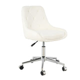 Modern teddy fleece fabric with chrome legs living room furniture dining chair, soft and W210127509