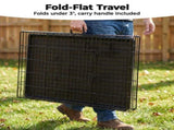 36-48 Inch Double Door Dog Crate - Heavy Duty Foldable Metal Cage with Divider, Removable Tray & 36304739
