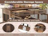 44.48" Large Dog Crate Furniture, Indoor Wooden Dog Kennel End Table with 2 Storage Drawers and 71193742