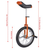 Height Adjustable Unicycle, 16 Inch Wheel Monocycle for Balance Exercise, Easy Assembly Singe Wheel 34983371