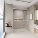 44-48 in. W x 72 in. H Double Sliding Shower Door, Semi-frameless Bypass Bathroom Sliding Door with W1573P239434