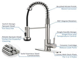 Kitchen Faucet with Pull Down Sprayer and 4 Spraying Modes Single Handle Commercial Spring Kitchen 87505873