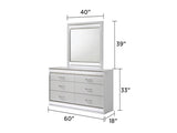 Glam Modern 6-Drawer with Crystal Accents, LED Lighting and White Lacquer Finish B009P243212