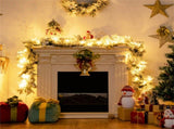 9ft Lifelike Christmas Garland Pre-Lit 50 Warm LEDs Timer 180 Tips Poinsettias Berries PVC/PE 93739249