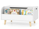 2-in-1 Kids Toy Storage Organizer with Bookshelf, 59.6940.6443.18 cm Pine Wood Toy Chest for 3 48666257