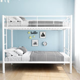 ZNTS Bunk Bed Twin Over Twin Size with Ladder and high Guardrail, Able to Split, Metal Bunk Bed, Storage W1935P194261