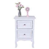 ZNTS Country Style Two-Tier Night Table Large Size White 32687265