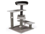 37" tall Cat Stairs with Scratching Mats - 3-Tier Perches, Spring Ball & Dangling Toys for Cats 86592329