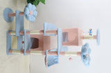 71 inch flower cat tree with large condo removable flower cushion and hammock blue W243P326628