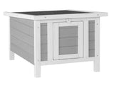 20" Wooden Waterproof Rabbit Hutch Pet Bunny Small Animal House Habitat Gray 12704560