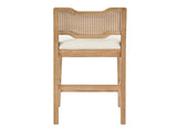28" Farmhouse Barstools Set of 2,Upholstered Armless Iron Counter Stools with Natural Rattan N762P411404D