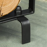 Firewood Rack with Fireplace Tools, Indoor Outdoor Firewood Holder, Flat Bottom with 2 Tiers for W2225142610