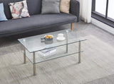 ZNTS Clear Clear Glass Coffee Table, Tempered Glass Coffee Table for Living Room W32764165