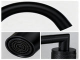 Bathroom Faucet 2 Handle Matte Black Bathroom Faucet Widespread 3 Hole 360&deg Swivel Spout Modern T3177P412847