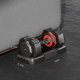 55LB 5 in 1 Single Adjustable Dumbbell Free Dumbbell Weight Adjust with Anti-Slip Metal Handle, 05224593