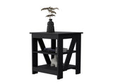 Black Table with 2 Shelves B062P193656