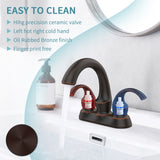Bathroom Faucet 2-Handle Oil Rubbed Bronze Aerator, Swan Style 4-inch Centerset Vanity Sink T3177P277485