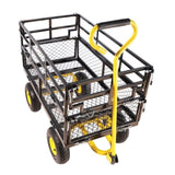 Wagon Cart Garden cart trucks make it easier to transport firewood YellowBlack W22784162