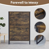 Slim Shoe Cabinet with 2 Flip Drawers &1 Drawer, Narrow Wall Hidden Shoe Cabinet, Freestanding Shoe W2948P245238