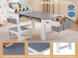 Kids Art Table & Chair Set with Replaceable Paper Roll, Large Storage Toddler Activity Desk 49561871