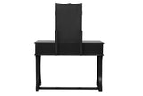 Unique Modern Bedroom Vanity w Stool Foldable Mirror Drawers Black Color MDF Veneer 1pc Vanity B011P354536