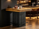 31.5 Inch Counter Height Bar Table, Square Dining Table with Metal Footrest 41885724
