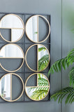 35.6" in Eclectic Styling Metal Beaded Black Wall Mirror with Contemporary Design for W2078124371