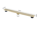 30 Inch Linear Shower Drain with Removable Square Patterned Grate, 304 Stainless Steel with Hair 55303724