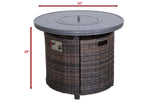 25" H x 32" W Aluminum Outdoor Fire Pit Table with Lid B120142404