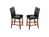 Beautiful Modern Style 5pc Counter Height Dining Room Set Brown Finish Square Table Faux Leather ESFTID594-5PC-SHB