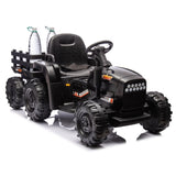 ZNTS Ride on Tractor with Trailer,24V Battery Powered Electric Tractor Toy, 200w*2motor W1578P193900