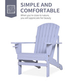 Wooden Adirondack Chair, Outdoor Patio Lawn Chair with Cup Holder, Weather Resistant Lawn Furniture, W2225142493