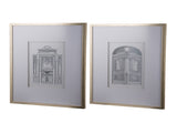 Set of 2 Fake Pencil Architectual Wall Art, Wall Decor Accent, 24" x 32" W2078130277