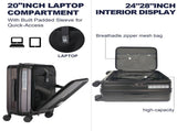 Luggage,with front opening,TSA approved lock,hardshell suitcase,Grey W2880P208361
