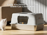 Thick stainless steel fully enclosed black cat toilet, sturdy, bite proof, leak proof, providing 31269152