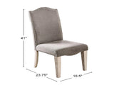 Set of 2 Fabric Parson Chairs in Gray and Antique White B016P222713