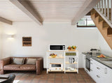 4-Layer Microwave Oven Rack with Pull-Out Basket and X-Shaped Cross Bracket on the Back 06022263