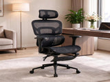 Ergonomic Mesh Office Chair with Lumbar Support, 2D Headrest & Retractable Footrest, Reclining 38412465