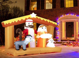 6ft Inflatable Nativity Scene - 6 Built-in LED Lights Weather-Resistant Polyester Xmas Outdoor Decor 92207829