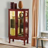 Curio Cabinet Lighted Curio Diapaly Cabinet with Adjustable Shelves and Mirrored Back Panel, W169392181