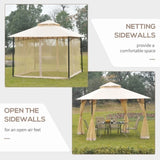 ZNTS 10ft x 10ft Outdoor Patio Gazebo Canopy Tent Beige 33119017