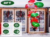 8 Foot Giant Inflatable Santa with 6 LED Lights - 3 Santa Designs 3 "Merry Christmas" Signs, Quick 52468426