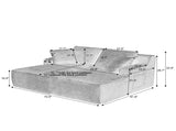 Compressible double chaise lounge with cupholders - No Assembly Required, Fluffy Modern Sleeper W2339P346394