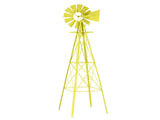 8FT Weather Resistant Yard Garden Windmill Yellow 53104540