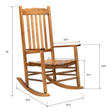 ZNTS 68.5*86*115CM Square Wooden Rocking Chair Wavy Backboard Original Color 82239638