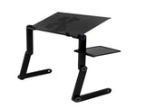 360-Degree Rotation Multifunctional Portable Folding Table with Fan & Mouse Black 35175416