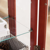 Lighted Glass Display Cabinet Glass Wine Cabinet Curio Display Cabinet with Adjustable Glass Shelves W1758P294633