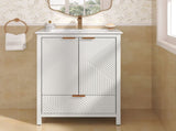 24 Inches Bathroom Vanity with Sink Combo, Modern Bathroom Vanity with Single Faucet Hole, Textured N817P339017K