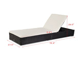 Outdoor Leisure Rattan Furniture Pool Bed / Chaise -Black 13432209